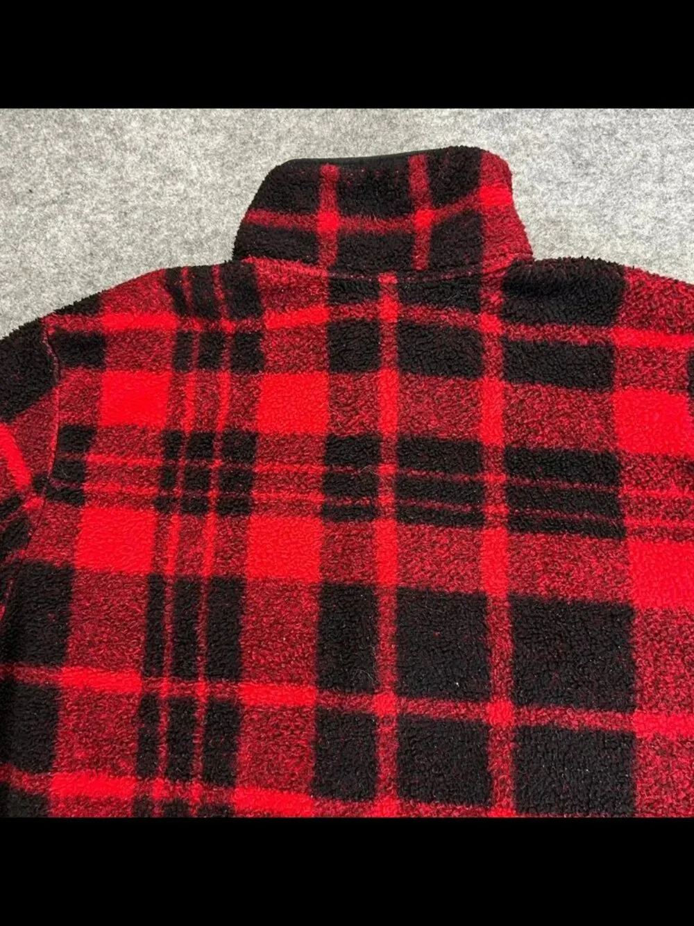 The North Face Gordon Lyons 1/4 Zip Mens XL Red Black Buffaloe Plaid Fleece